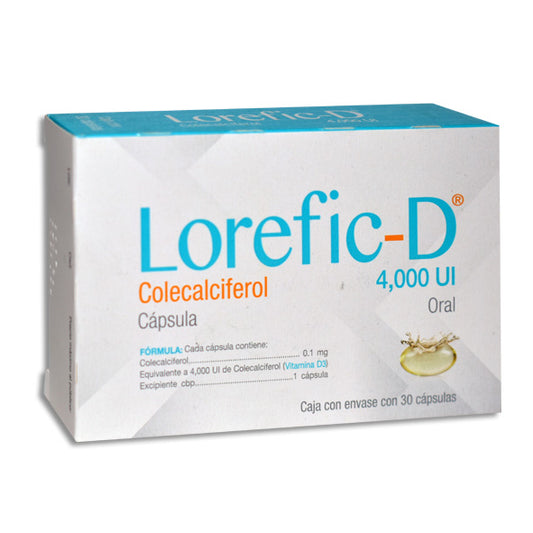 Lorefic-D Colecalciferol 4,000 UI con 30 cápsulas | Progela®