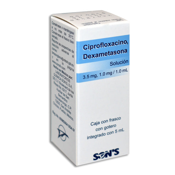 Ciprofloxacino, Dexametasona, 5mL Solución Oftálmica | Química Son’s