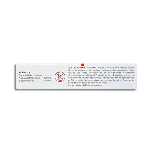 Ácido Acetilsalicílico 100 mg 30 Tabletas Liberación Prolongada | Ultra®