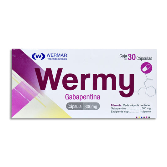 Wermy, Gabapentina 300 mg 30 Cápsulas
