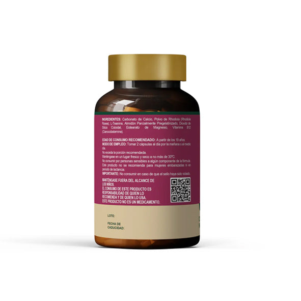 Biodiola, Rhodiola Rosea, L-Teanina, Rhodiola, Vitamina B12, 30 Cápsulas