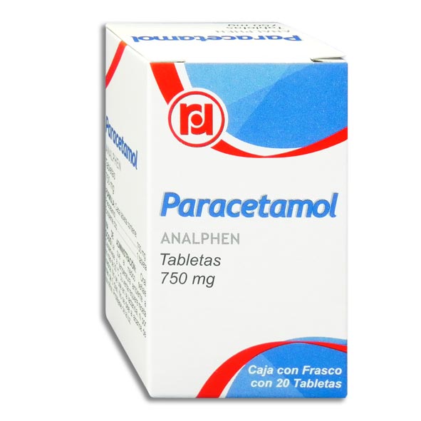 Analphen, Paracetamol 750 mg 20 Tabletas