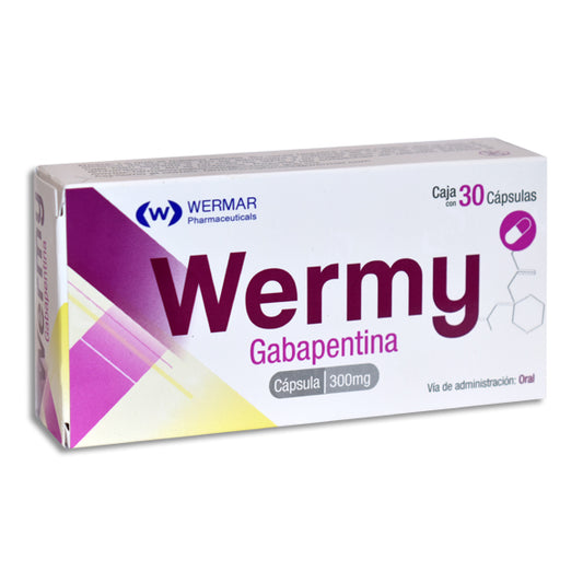 Wermy, Gabapentina 300 mg 30 Cápsulas