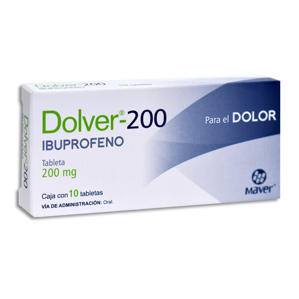 Dolver, Ibuprofeno 200 mg, 10 Tabletas