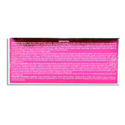 Levonorgestrel 1.5 mg 1 Tableta | ADN Pharma®