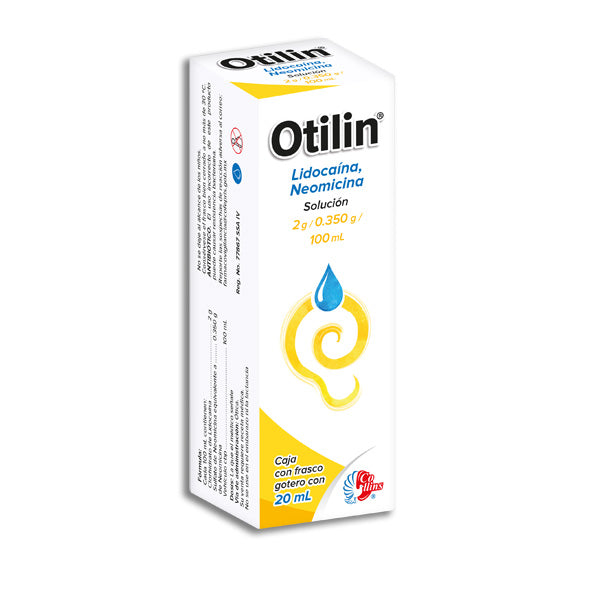 Otilin, Polimixina B, Neomicina, Fluocinolona, Lidocaína, 20 ml Gotas Ótica