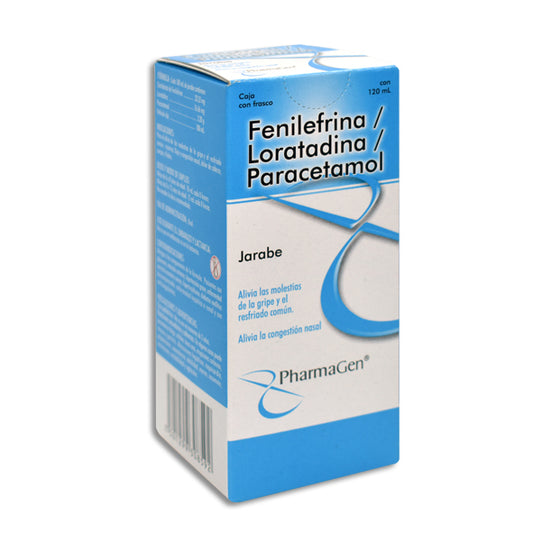 Fenilefrina, Loratadina, Paracetamol, Jarabe con 120 mL | PharmaGen®