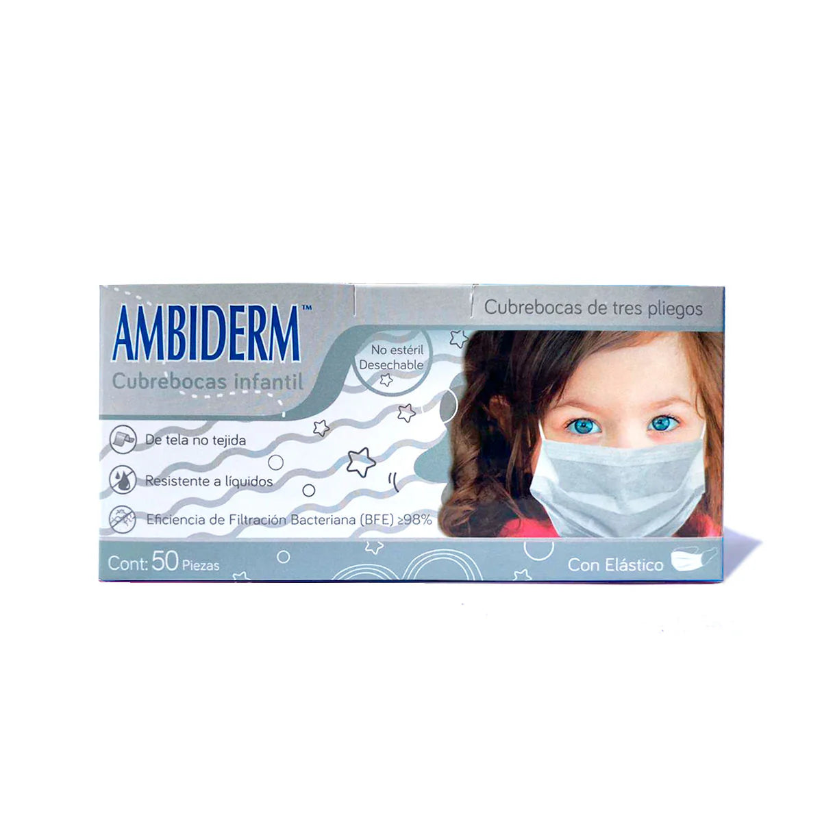 Cubrebocas Infantil Blanco Con 3 Capas | Ambiderm®
