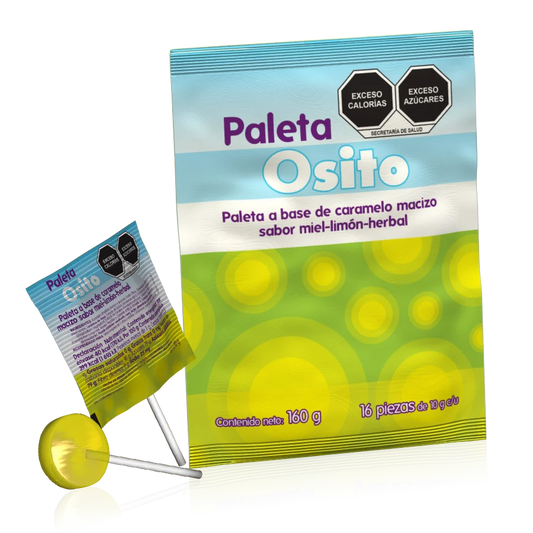 Paleta Osito sabor miel, limón, herbal 160 g | Grisi®